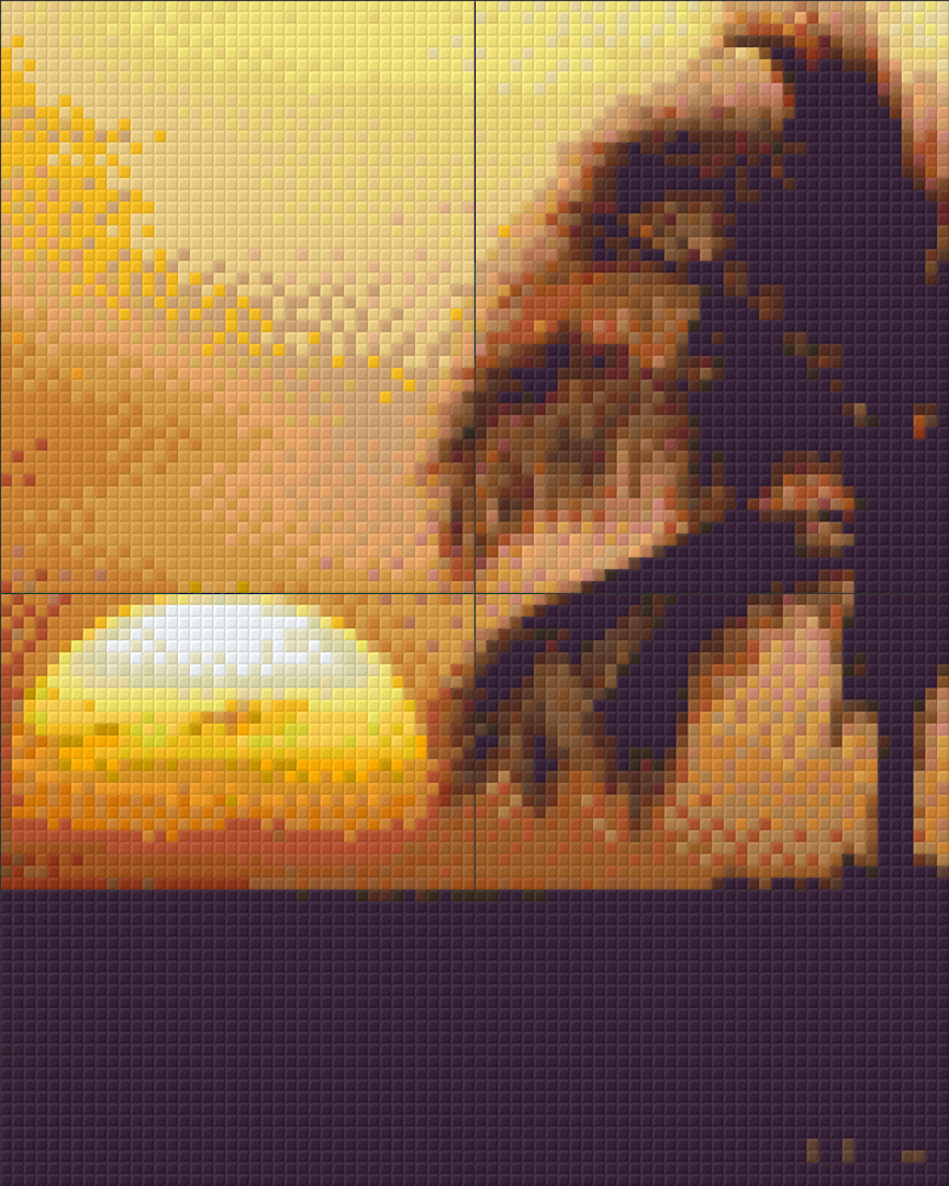 Sunset Four [4] Baseplate Pixelhobby Mini Mosaic Art Kit image 0